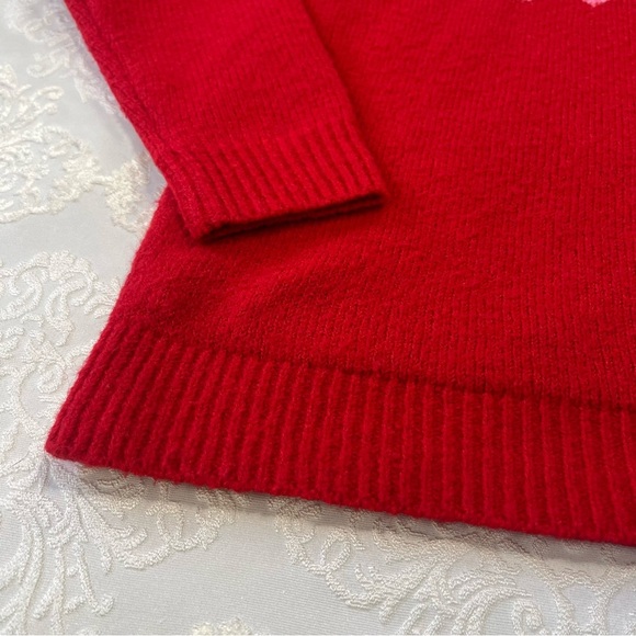 Cupcakes & Cashmere Hooded Knit LOVE Sweater Red Size Medium - Picture 8 of 12